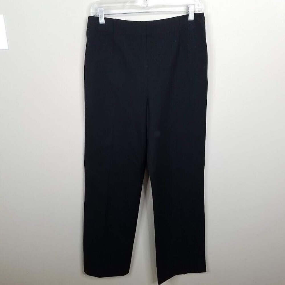 Chicos Womens Black Dress Pants Size 8 Polyester Rayon Spandex Blend Machine Was